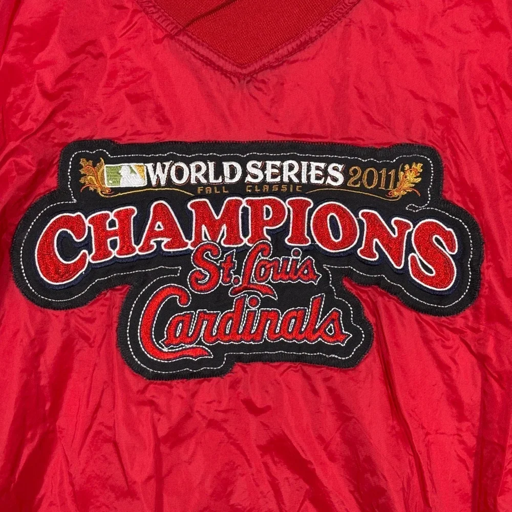 Cardinals Harriton Pullover Windbreaker World Series 2011‎ Champions Red M